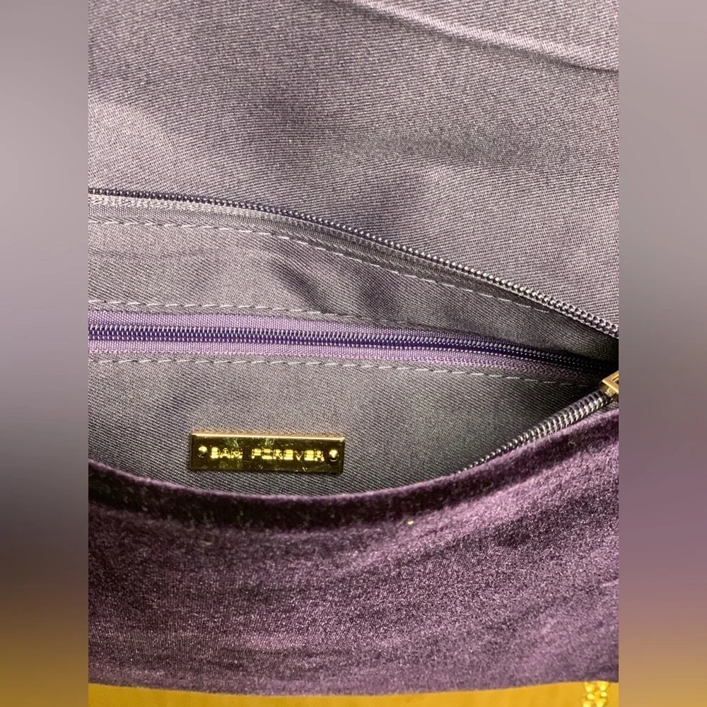 Bam Forever Elegant Purple Velvet Clutch Shoulder Bag   Dark Feminine